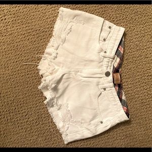 White Jean Shorts